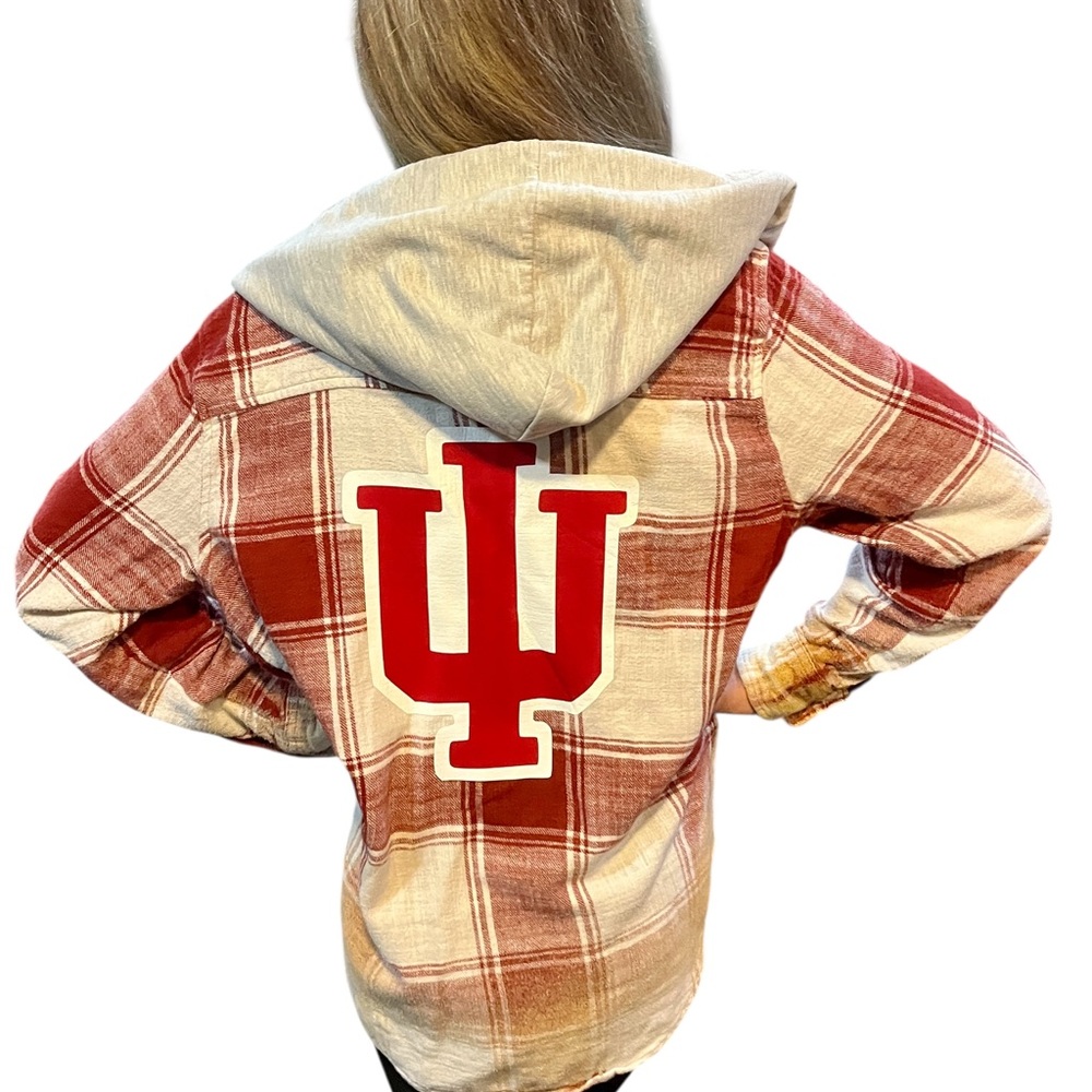 Red Plaid Indiana Flannel with Hood